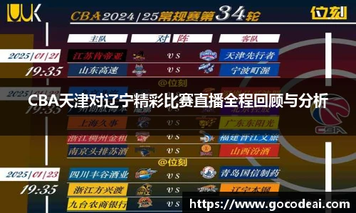 CBA天津对辽宁精彩比赛直播全程回顾与分析